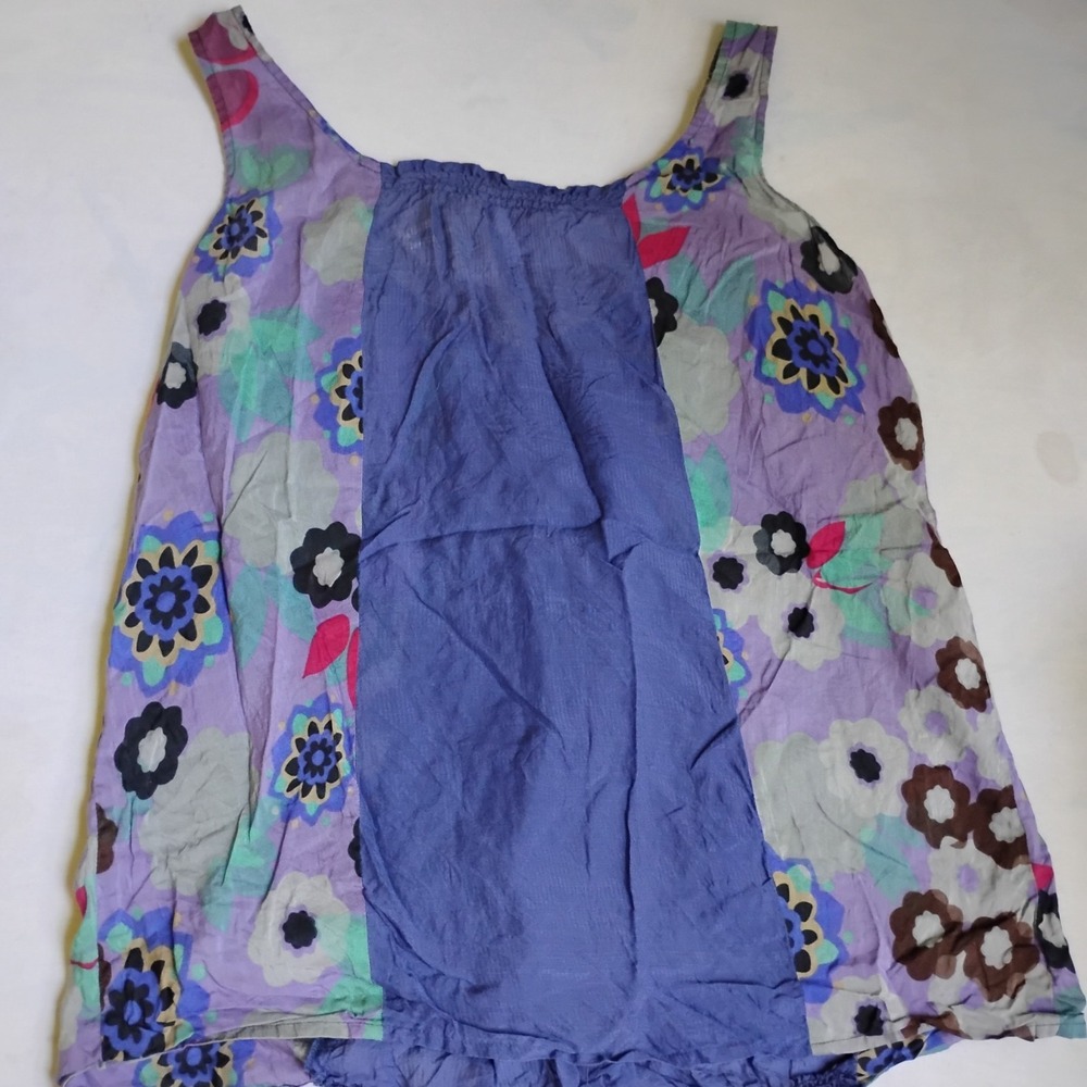 Trinity Top Medium Silk Cotton Patchwork Flowy Fa… - image 8